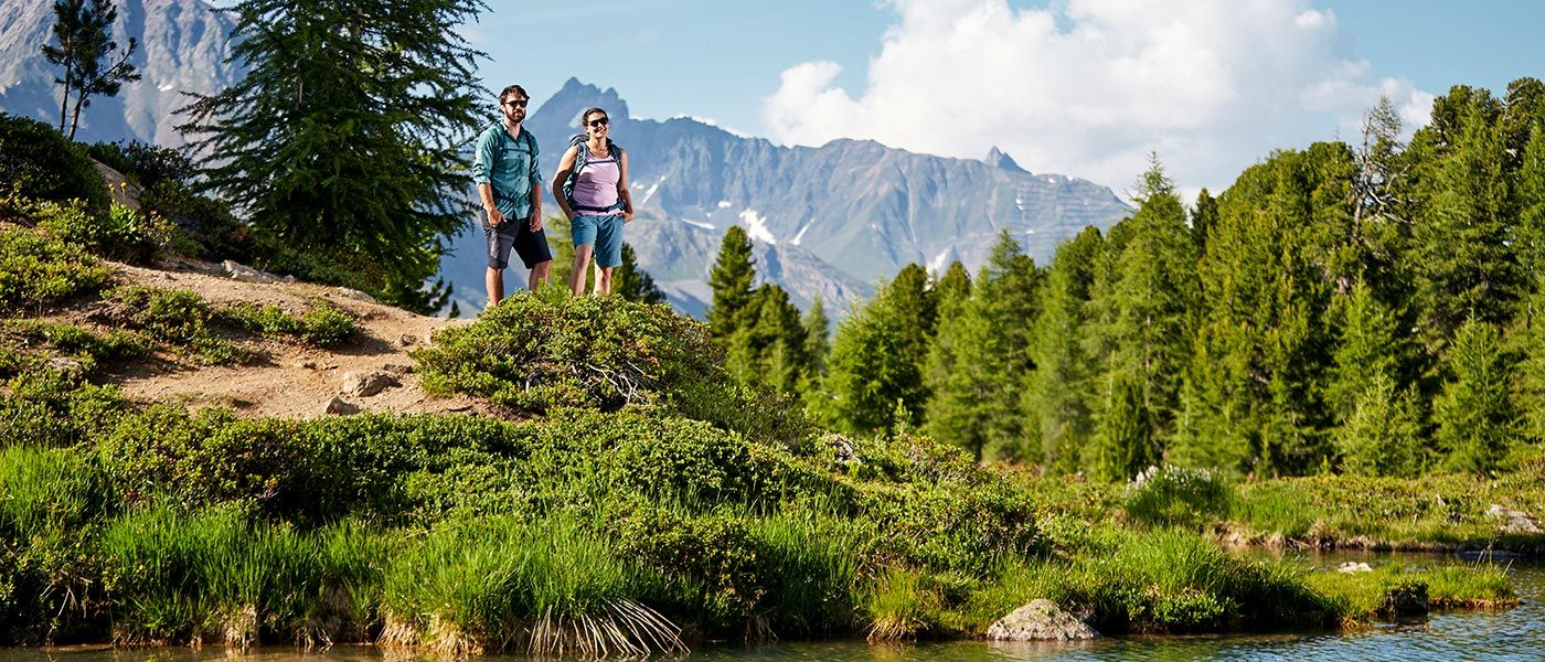 Hiking at the Bergli Lake in the Paznaun valley